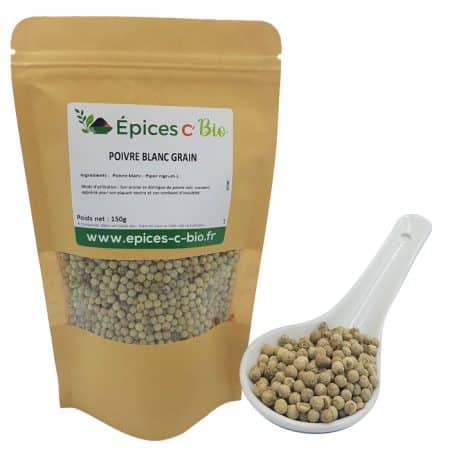 Poivre blanc grain - Épices C' Bio